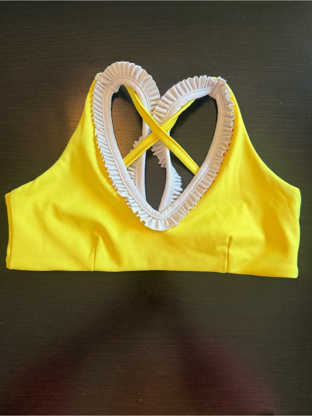 Tiger Friday Yellow Ruffle Trim Dance Top